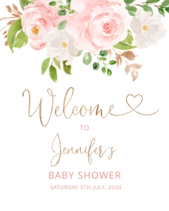 Blush welcome sign design preview