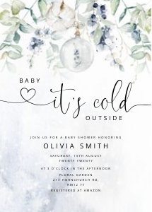 Winter baby shower invite design preview