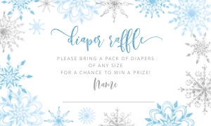 Diaper raffle ticket: Winter baby shower bundle