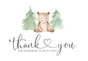 Bear thank you card design preview
