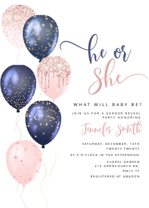 Gender reveal invitation design preview