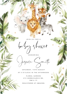 Safari baby shower invite design preview