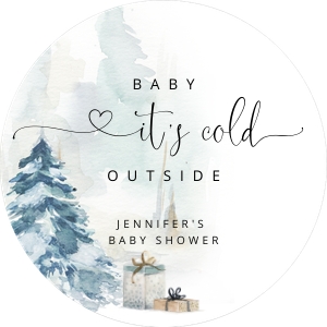 Winter round tag design preview