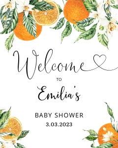 Oranges welcome sign 16x20: Oranges welcome sign