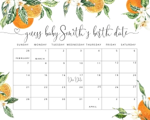 Orange guess due date design preview