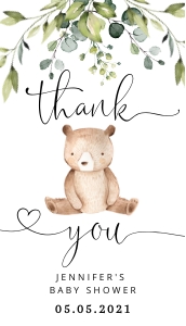 Bear thank you tag design preview