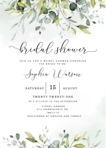 Greenery bridal bundle design preview