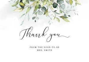 Greenery thank you card: Greenery thank you card