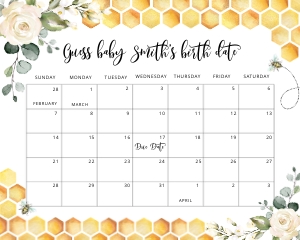 Bee guess the due date sign design preview