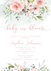Baby in bloom baby shower design preview