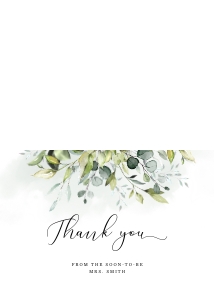 Greenery folded thank you card: Greenery thank you card