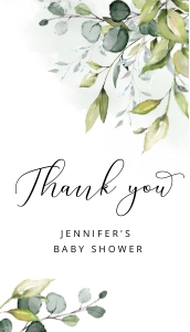 Greenery thank you tag design preview