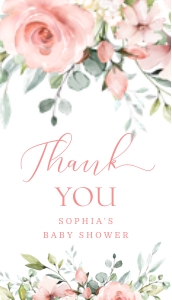 Floral thank you tag design preview