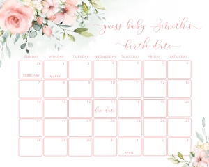 Floral guess due date sign design preview