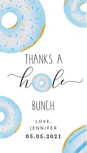 Donut thank you tag: Blue donut thank you tag