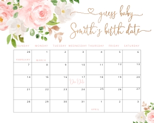 Floral guess due date sign design preview