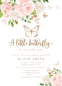 Little butterfly baby invite design preview