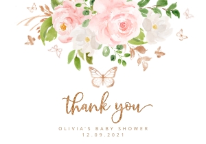 Butterfly thank you card design preview
