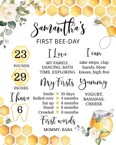 Bee milestone 16x20: Bee milestones poster