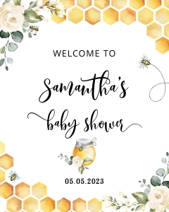 Bee welcome sign design preview