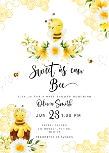 Bee baby shower bundle design preview