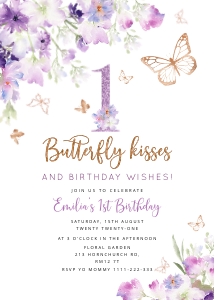 Butterfly birthday invite design preview