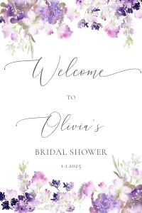 Purple welcome sign design preview