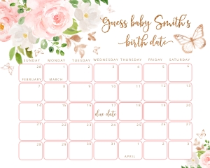Butterfly due date sign design preview