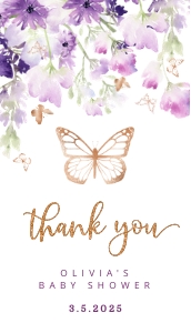 Butterfly thank you tag design preview