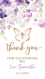 Butterfly thank you tag design preview