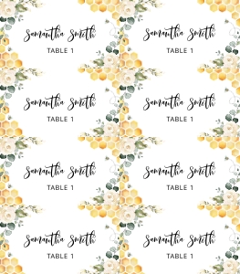 Bee place cards design preview