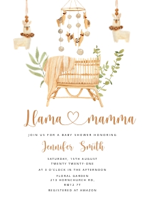 llama baby shower bundle design preview