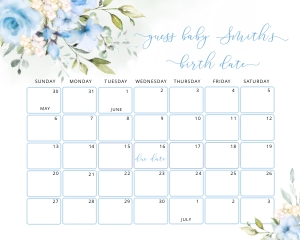 Blue guess due date design preview