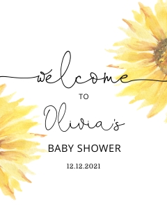 Sunflower baby welcome 16x20: Sunflower baby welcome sign