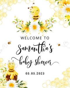 Bee welcome sign design preview