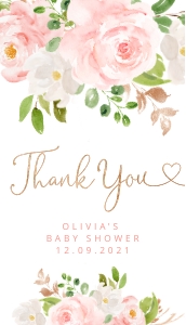 Floral thank you tag design preview