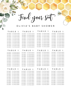 Bee seating chart design preview
