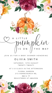Pumpkin shower e-vite design preview