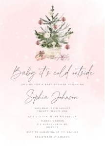 Pink winter invite design preview
