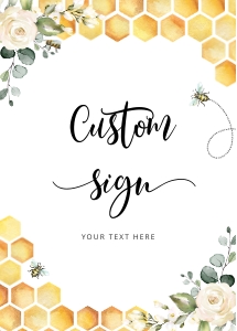 Bee custom sign design preview