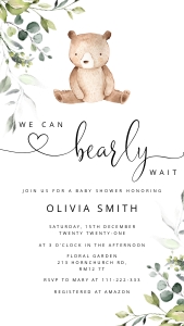 Bear e-vite design preview