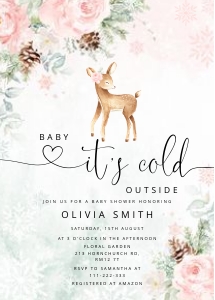 Deer baby invite design preview