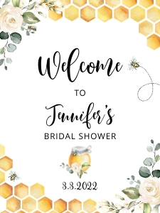 Bee bridal welcome sign 18x24: Meant to Bee Bridal Shower Welcome sign template