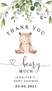 Bear thank you tag design preview