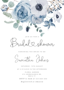 Dusty blue bridal invite 3: Dusty blue bridal shower bundle