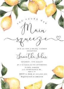 Lemon bridal invitation design preview