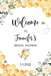 Bee bridal welcome sign 24x36: Meant to Bee Bridal Shower Welcome sign template