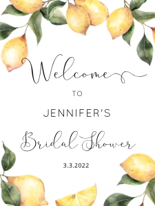 Lemon bridal welcome sign design preview