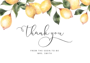 Lemon bridal thank you card design preview