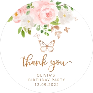 Butterfly circle favor tag design preview